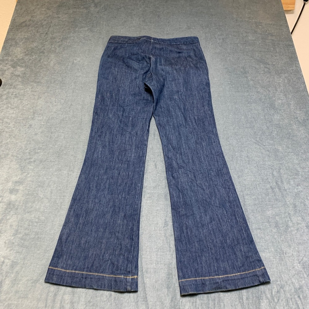 Theory Jeans Womens 4 Blue Denim Dark Wash Flared Leg Slash Pockets Streetwear